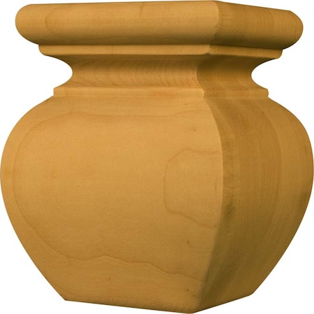 Osborne Wood Products 4 1/2 x 3 3/8 Square Apple Foot in Soft Maple 4203M